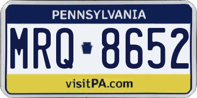 PA license plate MRQ8652