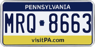 PA license plate MRQ8663