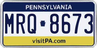 PA license plate MRQ8673