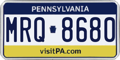 PA license plate MRQ8680