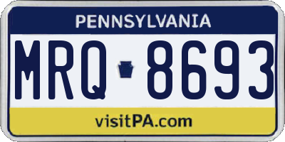 PA license plate MRQ8693