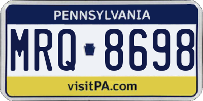 PA license plate MRQ8698
