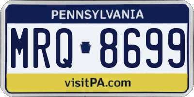PA license plate MRQ8699