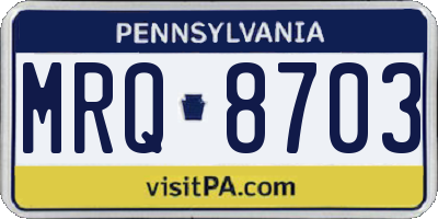 PA license plate MRQ8703