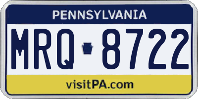 PA license plate MRQ8722