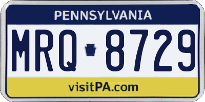 PA license plate MRQ8729