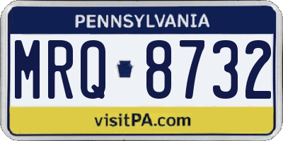 PA license plate MRQ8732