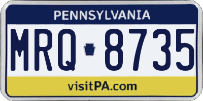 PA license plate MRQ8735