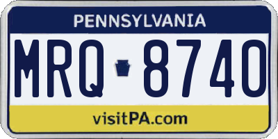 PA license plate MRQ8740