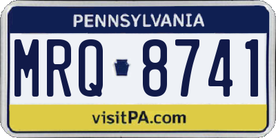 PA license plate MRQ8741