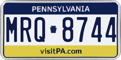 PA license plate MRQ8744