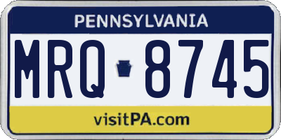 PA license plate MRQ8745