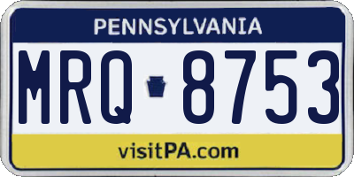 PA license plate MRQ8753