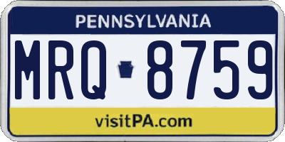 PA license plate MRQ8759