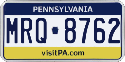 PA license plate MRQ8762