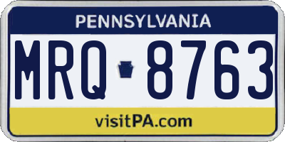 PA license plate MRQ8763