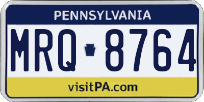 PA license plate MRQ8764