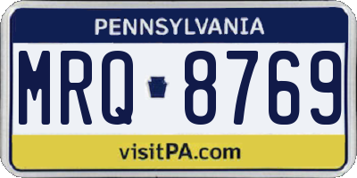 PA license plate MRQ8769