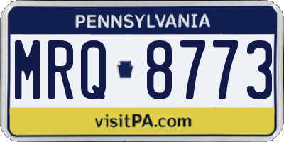PA license plate MRQ8773