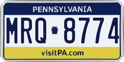 PA license plate MRQ8774