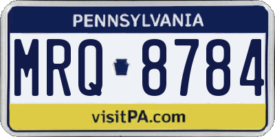 PA license plate MRQ8784