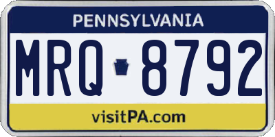 PA license plate MRQ8792