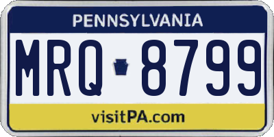 PA license plate MRQ8799