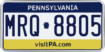 PA license plate MRQ8805