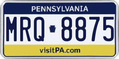PA license plate MRQ8875