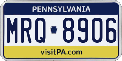 PA license plate MRQ8906