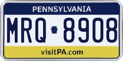 PA license plate MRQ8908