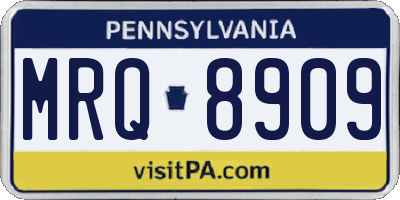 PA license plate MRQ8909