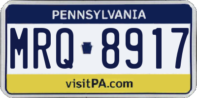 PA license plate MRQ8917