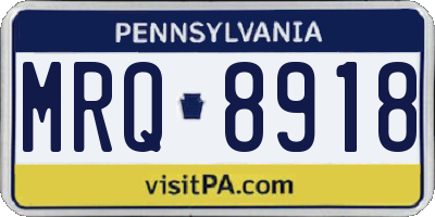 PA license plate MRQ8918