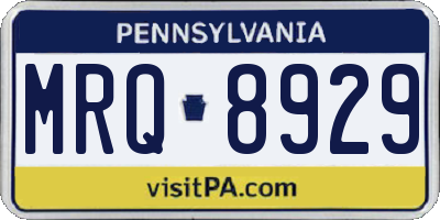 PA license plate MRQ8929