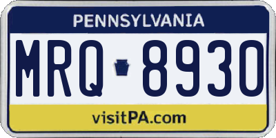 PA license plate MRQ8930