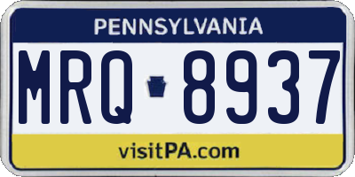 PA license plate MRQ8937