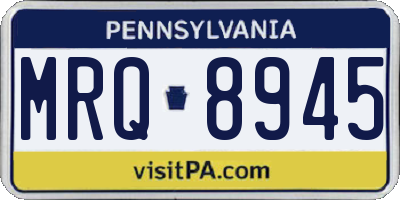 PA license plate MRQ8945