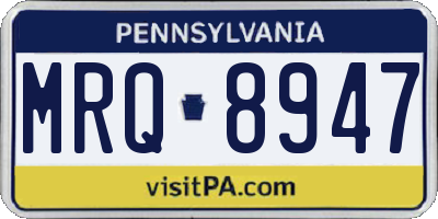PA license plate MRQ8947