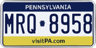 PA license plate MRQ8958