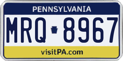 PA license plate MRQ8967