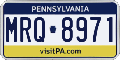 PA license plate MRQ8971