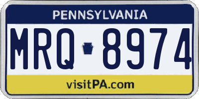 PA license plate MRQ8974