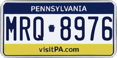PA license plate MRQ8976