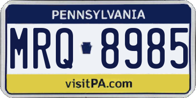 PA license plate MRQ8985