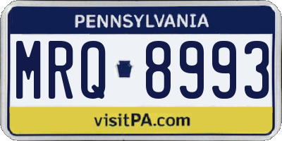 PA license plate MRQ8993