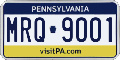PA license plate MRQ9001