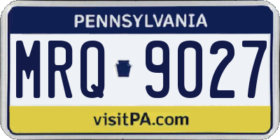 PA license plate MRQ9027