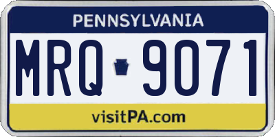 PA license plate MRQ9071