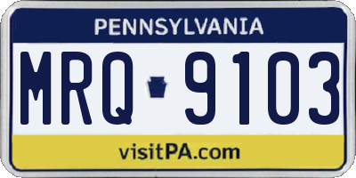 PA license plate MRQ9103